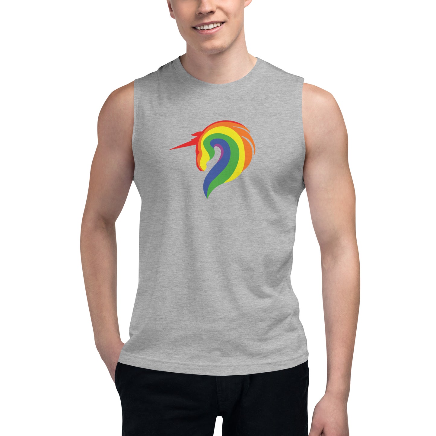 Rainbow Unicorn Muscle Shirt