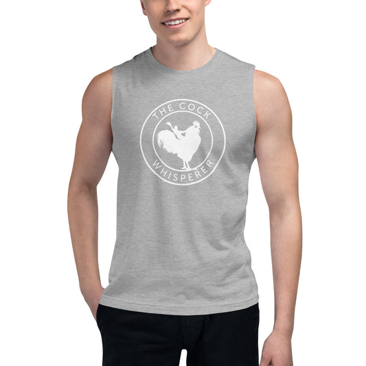 The Cock Whisperer Muscle Shirt (white logo)