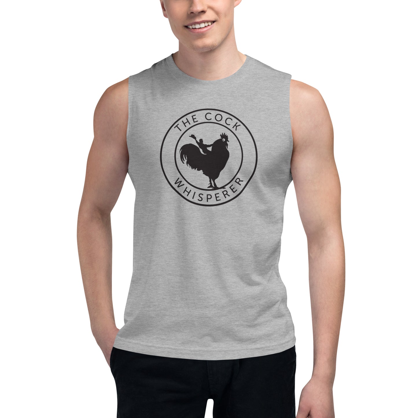 The Cock Whisperer Muscle Shirt (black logo)
