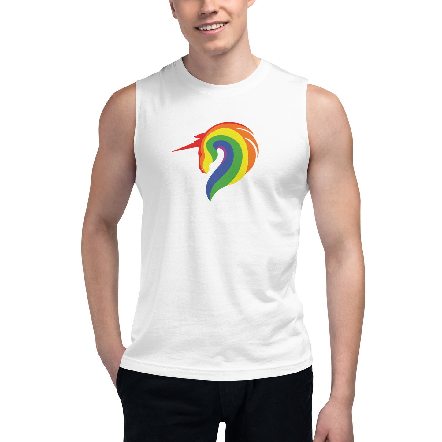Rainbow Unicorn Muscle Shirt