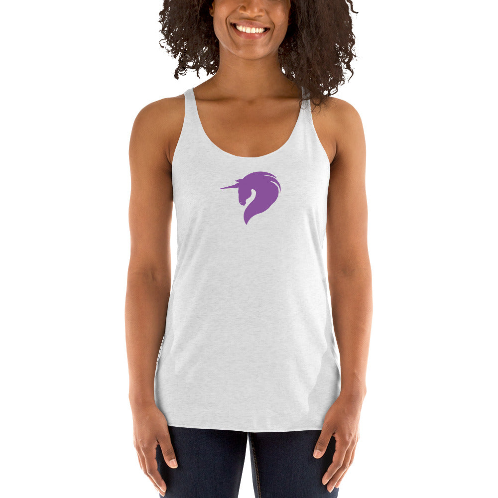 Women's Unicorn Racerback Tank (Purple Logo)